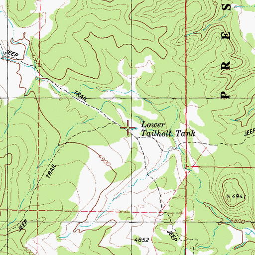 Topographic Map of Lower Tailholt Tank, AZ