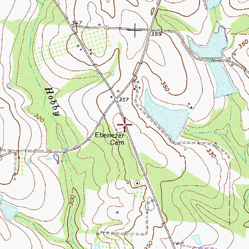 Topographic Map of Ebenezer Cemetery, GA