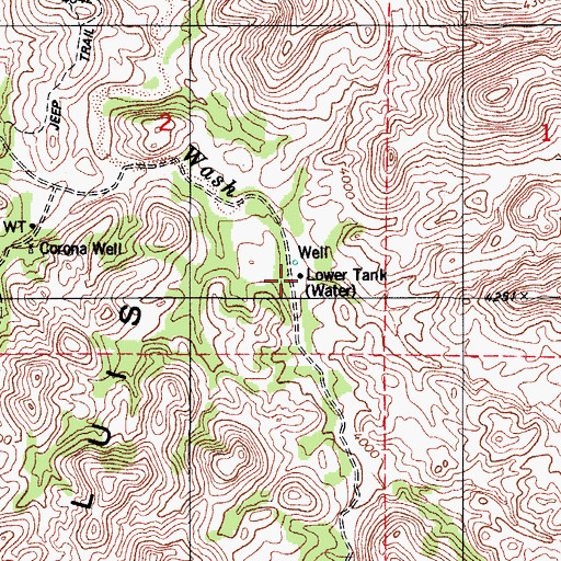 Topographic Map of Lower Tank, AZ