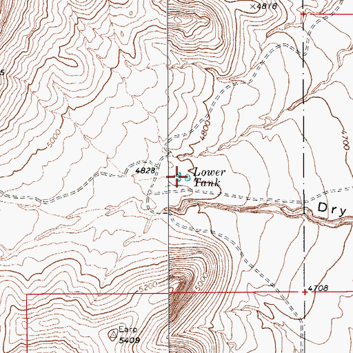 Topographic Map of Lower Tank, AZ