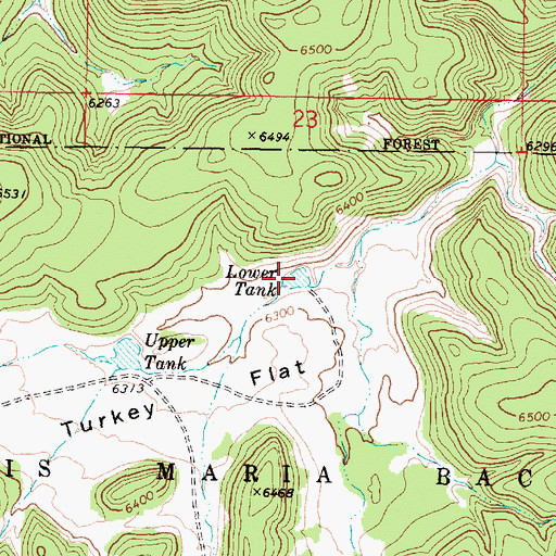 Topographic Map of Lower Tank, AZ