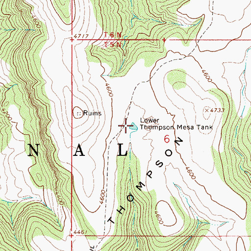 Topographic Map of Lower Thompson Mesa Tank, AZ