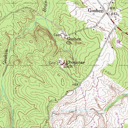 Topographic Map of Ebenezer School, GA