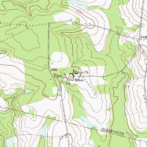 Topographic Map of Eden Church, GA