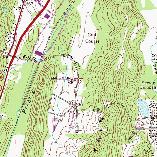 Topographic Map of Eden Valley Church, GA