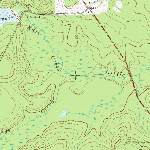 Topographic Map of Edie Creek, GA