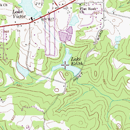 Topographic Map of Lake Edith, GA