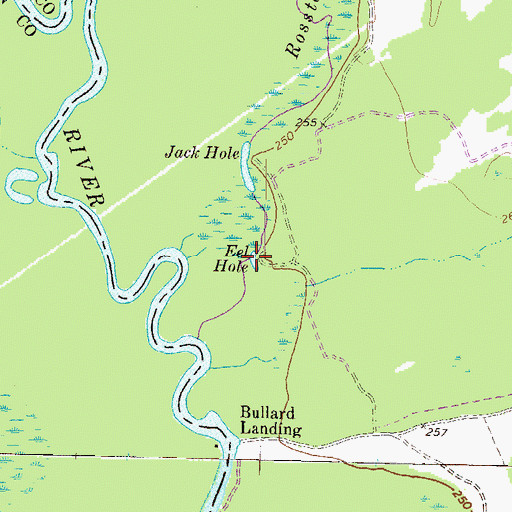 Topographic Map of Eel Hole, GA