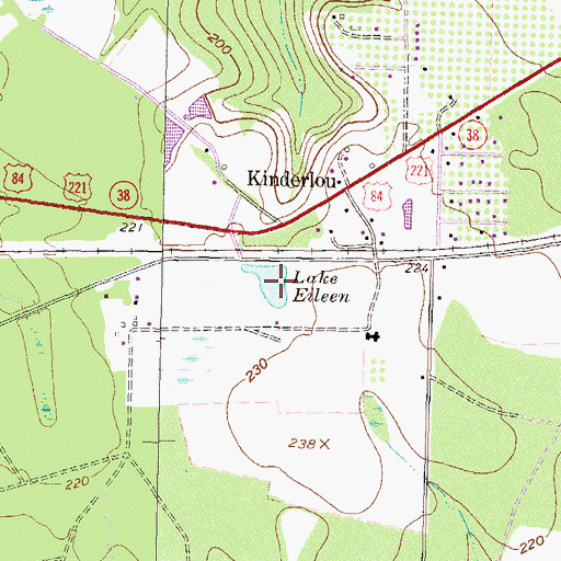 Topographic Map of Lake Eileen, GA