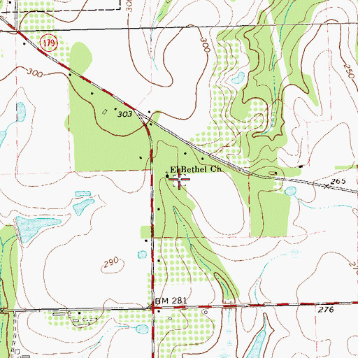 Topographic Map of El Bethel Church, GA