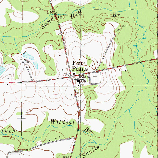 Topographic Map of Elam Church, GA