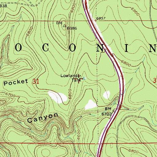 Topographic Map of Lowlander Tank, AZ