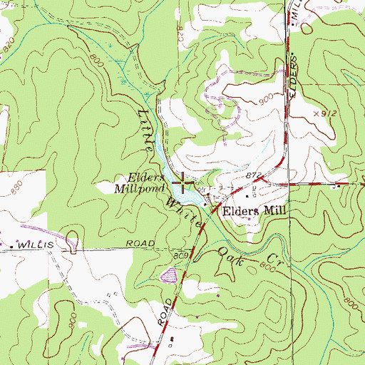 Topographic Map of Elders Millpond, GA