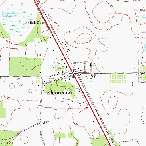 Topographic Map of Eldorendo, GA