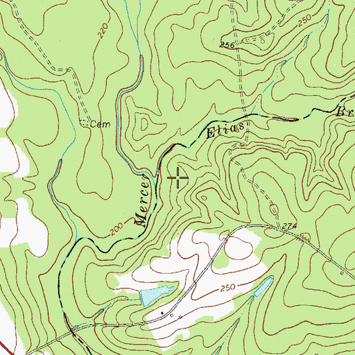 Topographic Map of Elias Branch, GA