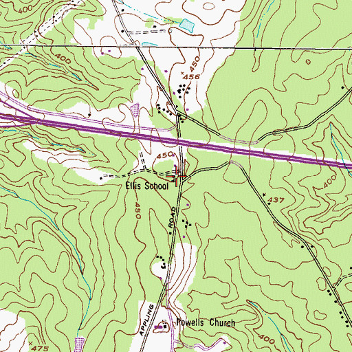 Topographic Map of Ellis School, GA