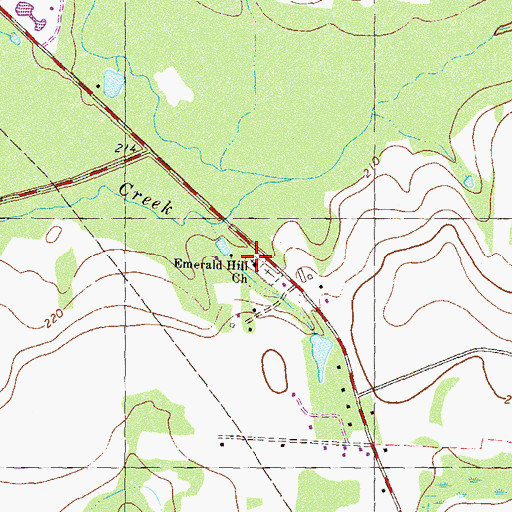 Topographic Map of Emerald Hill Church, GA