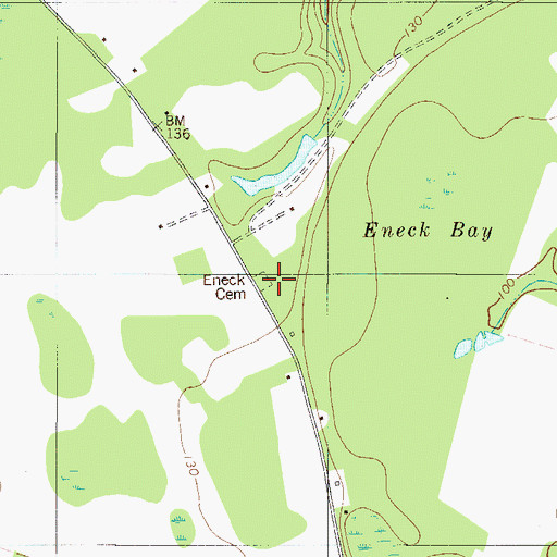 Topographic Map of Eneck Cemetery, GA