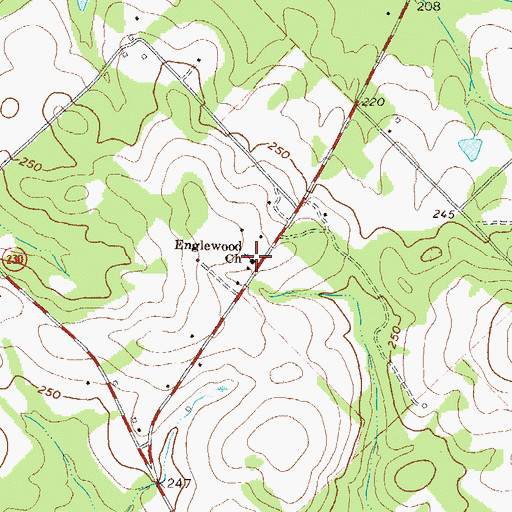 Topographic Map of Englewood Church, GA