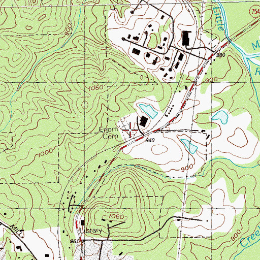 Topographic Map of Enon Cemetery, GA