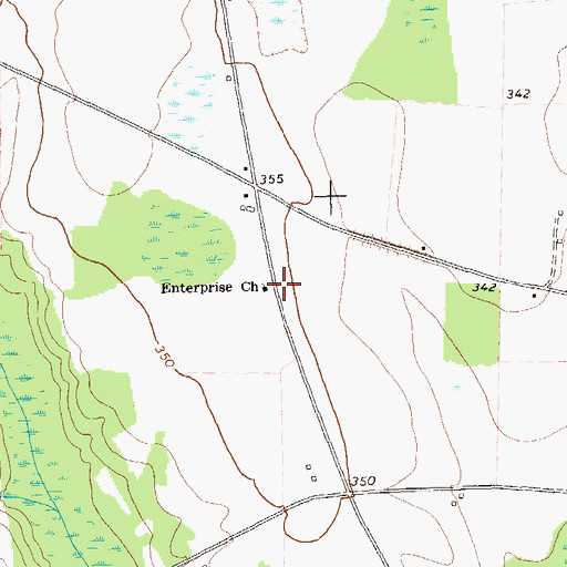 Topographic Map of Enterprise Church, GA
