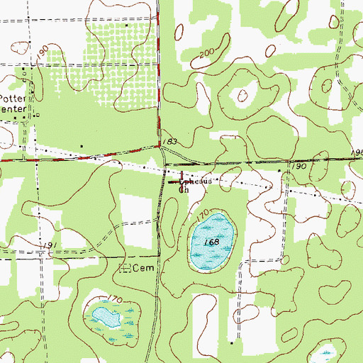 Topographic Map of Ephesus Church, GA