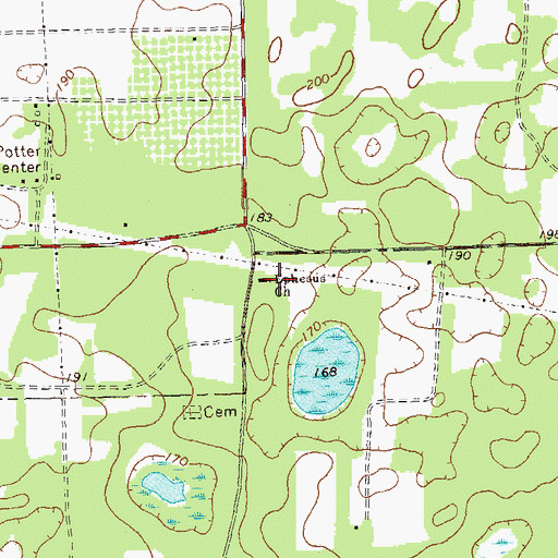 Topographic Map of Ephesus Church, GA
