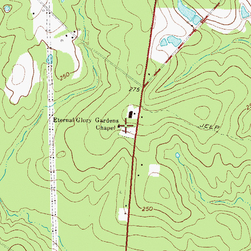 Topographic Map of Eternal Glory Gardens Chapel, GA