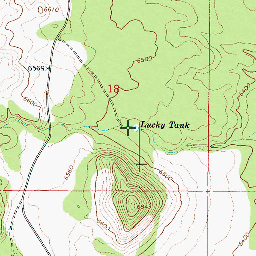 Topographic Map of Lucky Tank, AZ