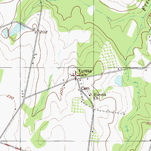 Topographic Map of Eureka Cemetery, GA