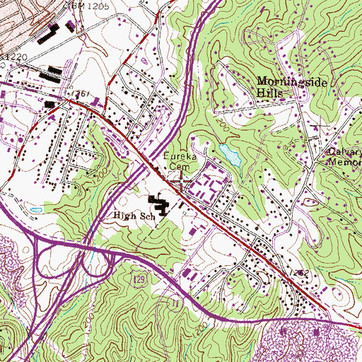 Topographic Map of New Life Baptist Cemetery, GA