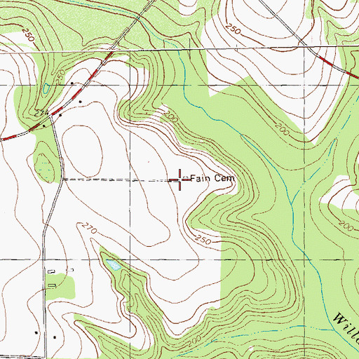 Topographic Map of Fain Cemetery, GA