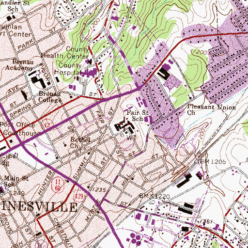 Topographic Map of Fair Street Elementary School, GA