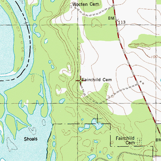 Topographic Map of Fairchild Cemetery, GA