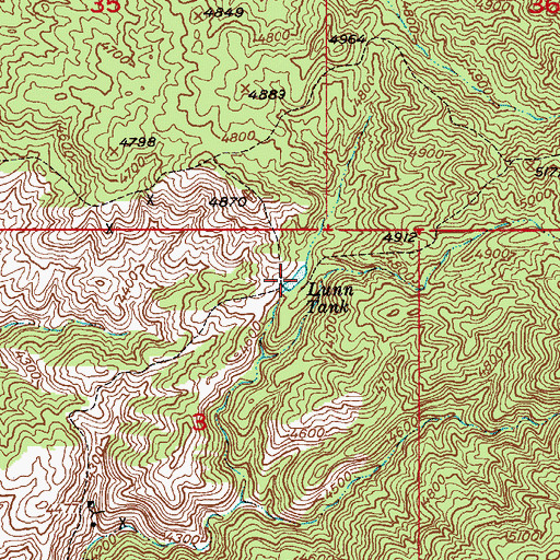 Topographic Map of Lunn Tank, AZ