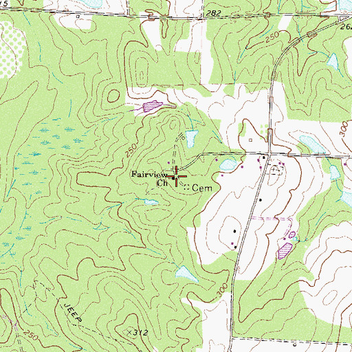 Topographic Map of Fairview Church, GA