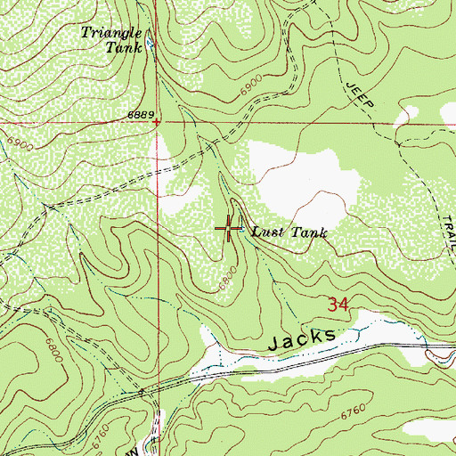 Topographic Map of Lust Tank, AZ