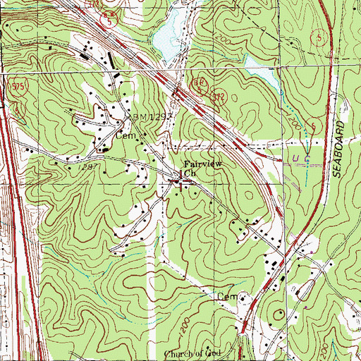 Topographic Map of Fairview Church, GA