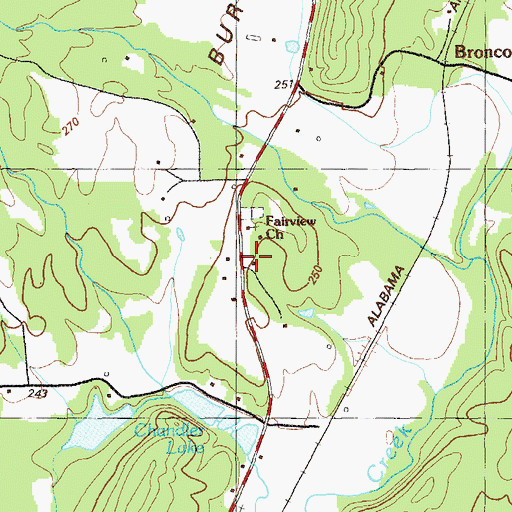 Topographic Map of Fairview School, GA