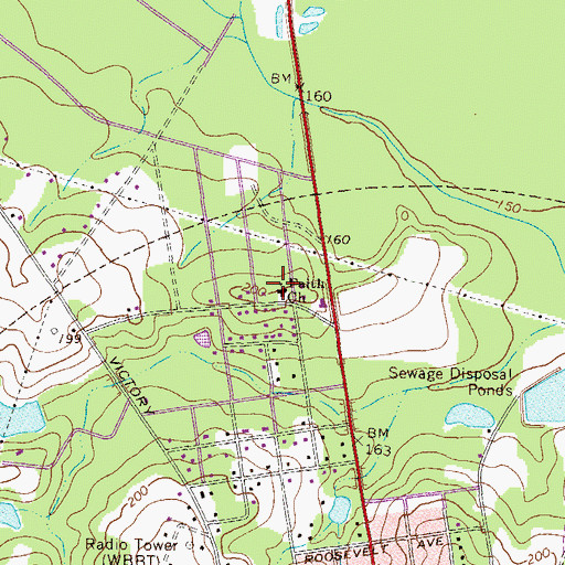 Topographic Map of Faith Church, GA