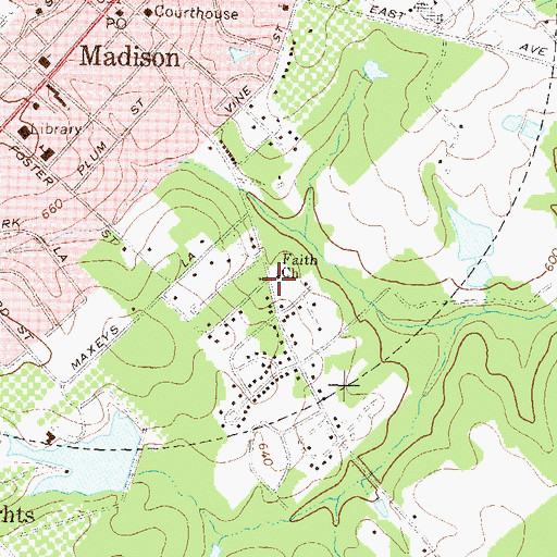Topographic Map of Faith Church, GA