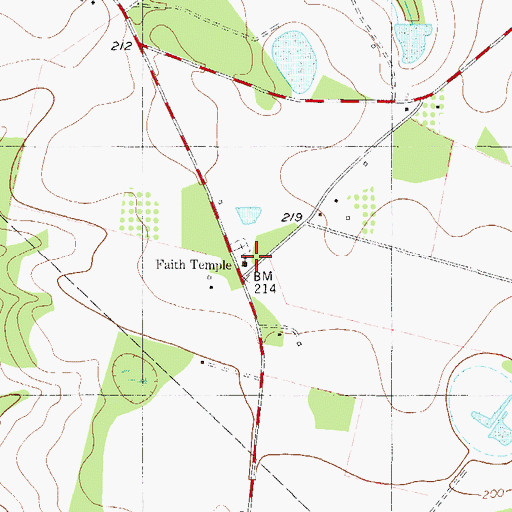 Topographic Map of Faith Temple, GA