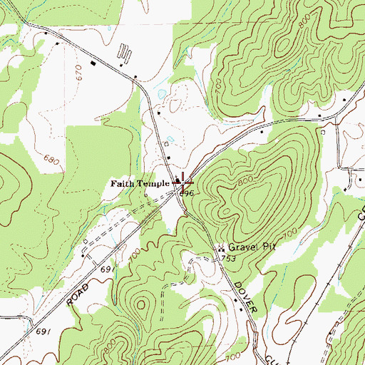 Topographic Map of Faith Temple, GA