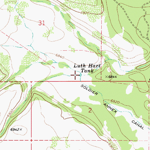 Topographic Map of Luth Hart Tank, AZ