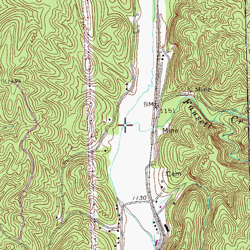 Topographic Map of Fausett Creek, GA