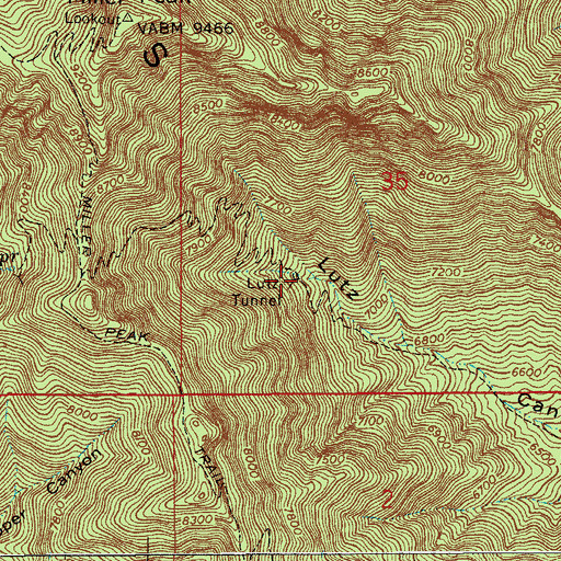 Topographic Map of Lutz Tunnel, AZ