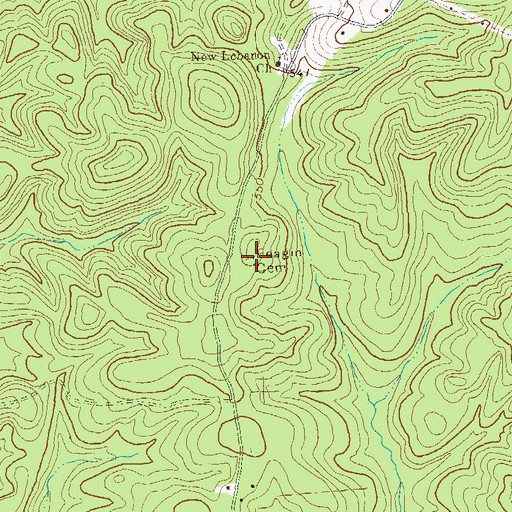 Topographic Map of Feagin Cemetery, GA