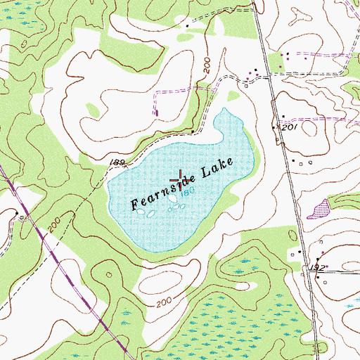 Topographic Map of Fearnside Lake, GA