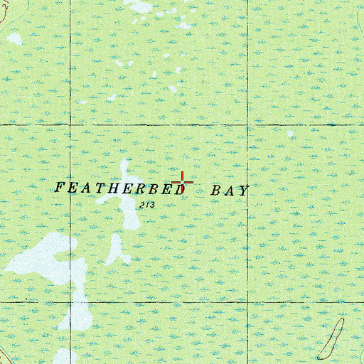Topographic Map of Featherbed Bay, GA