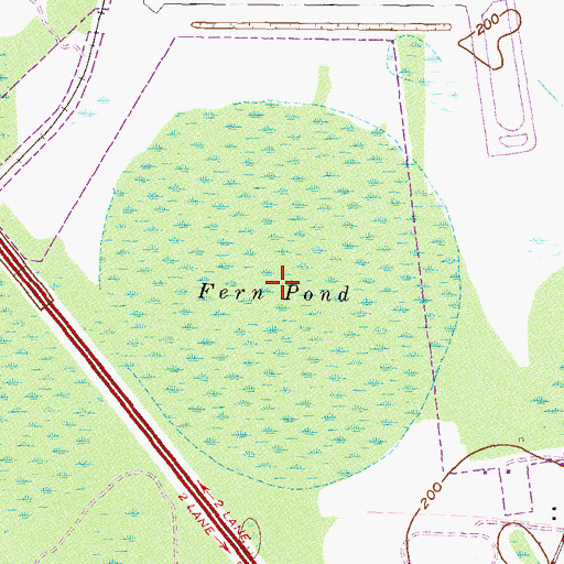 Topographic Map of Fern Pond, GA